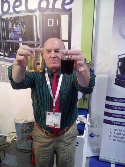 GlobeCore samples of reclamation of dielectric oils in Middle East Electricity 2016 exhibition.