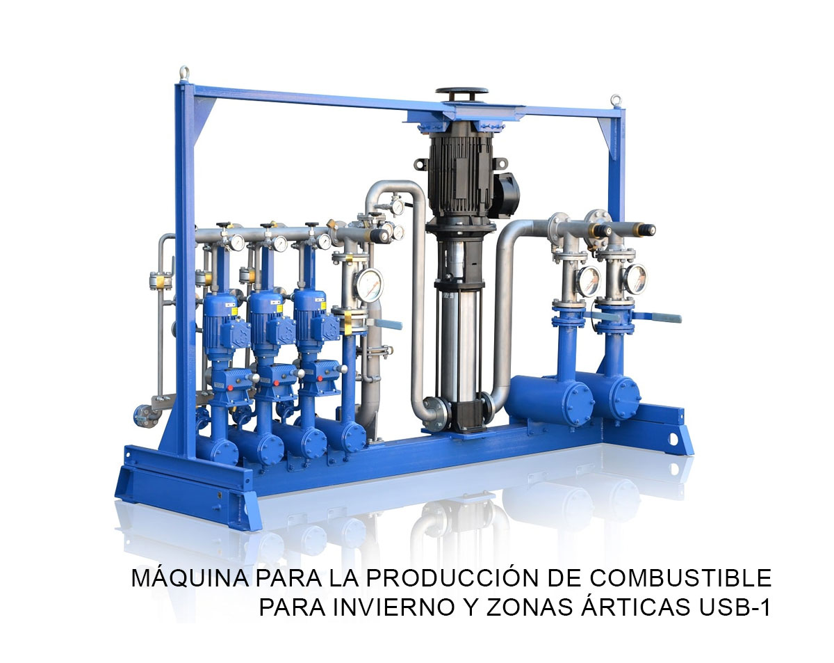 Máquina para la producción de combustible para invierno y zonas árticas USB-1