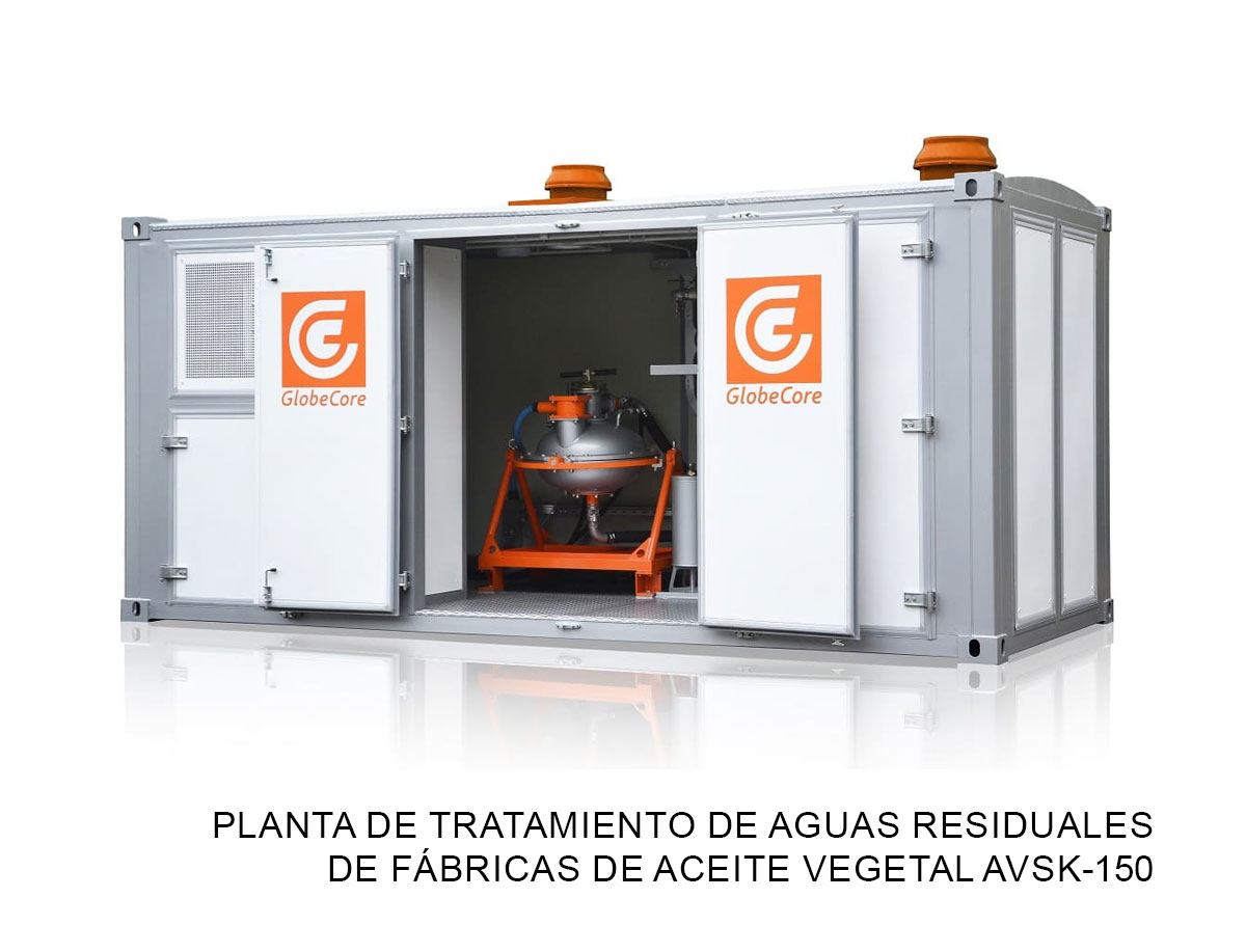 Planta de tratamiento de aguas residuales de fábricas de aceite vegetal AVSk-150