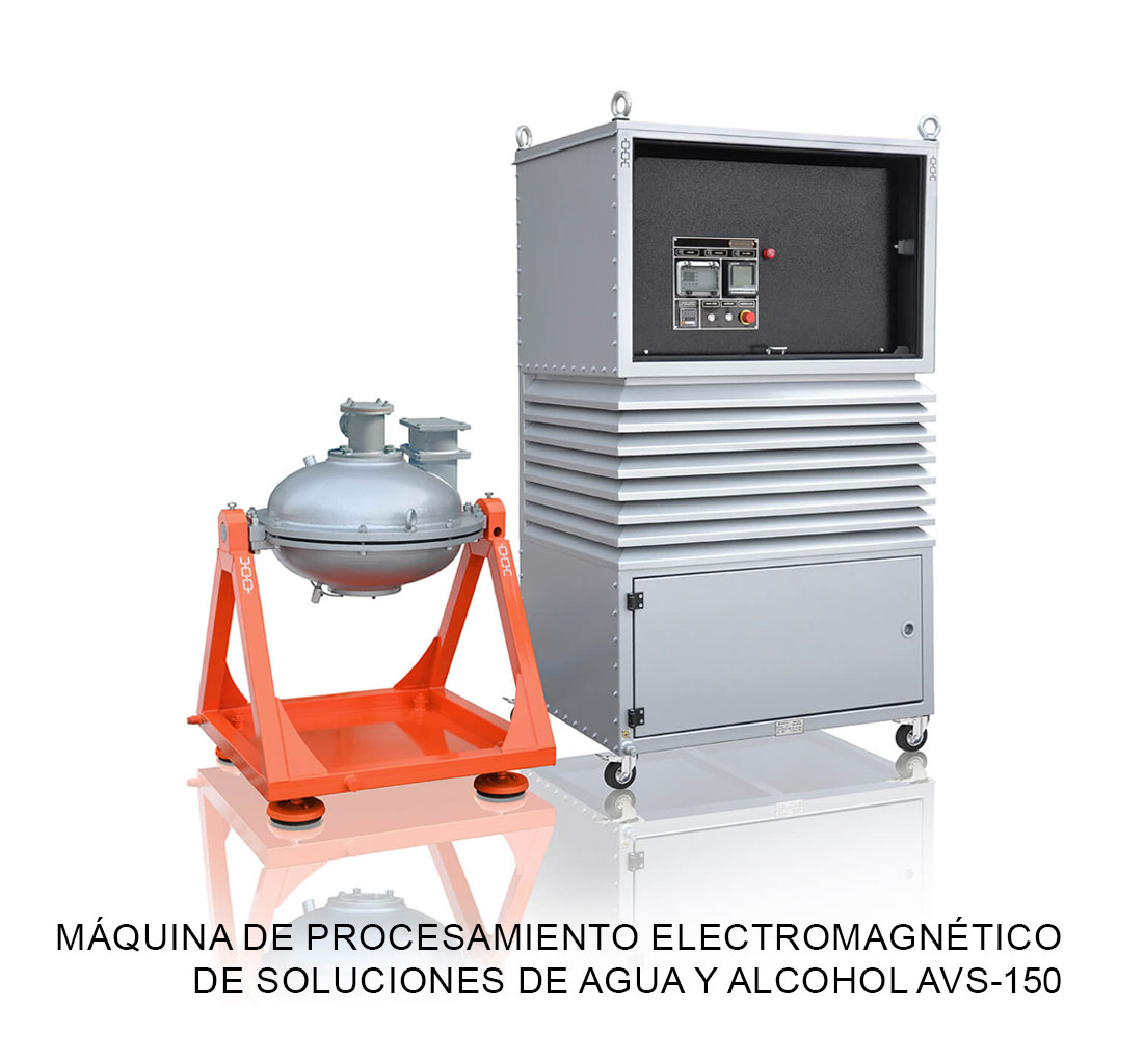Máquina de procesamiento electromagnético de soluciones de agua y alcohol AVS-150