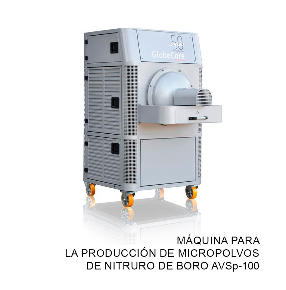 Máquina para la producción de micropolvos de nitruro de boro AVSp-100