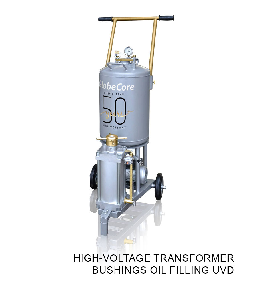 High-voltage transformer bushings oil filling UVD