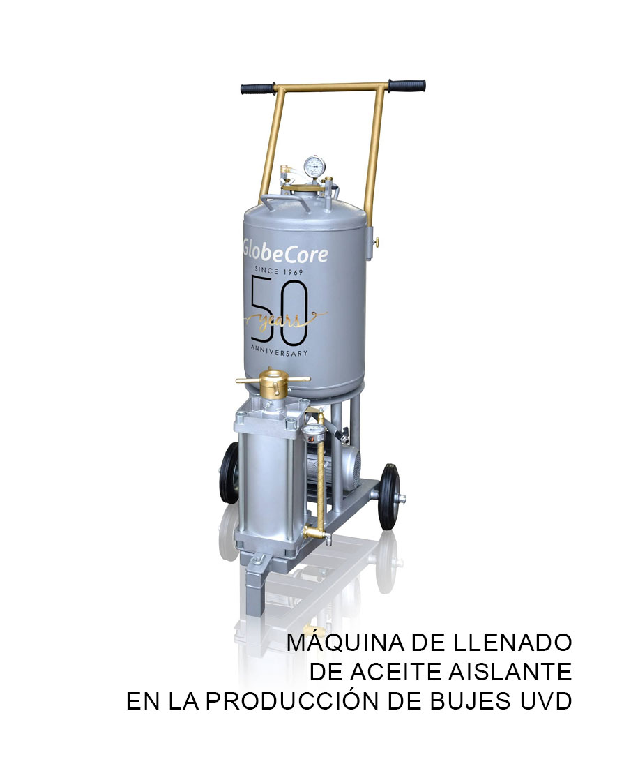 Máquina de llenado de aceite aislante en la producción de bujes