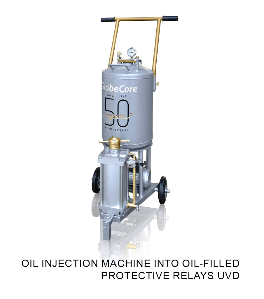 Oil injection machine into oil-filled protective relays UVD