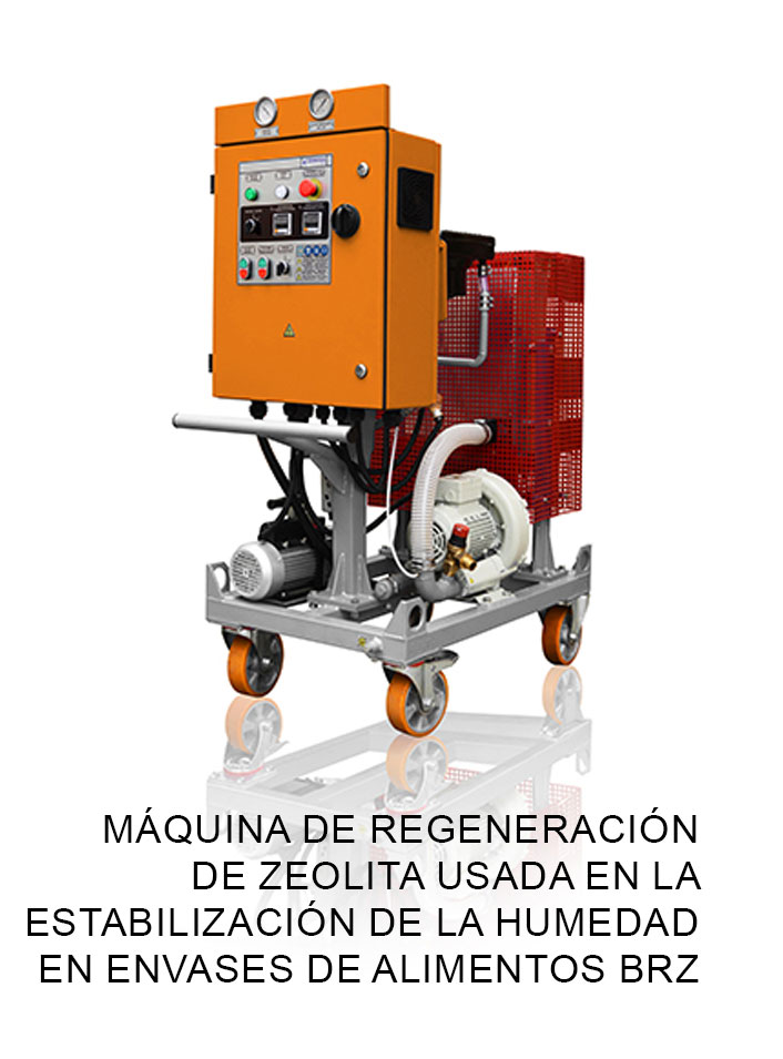 Máquina de regeneración de zeolita usada en la estabilización de la humedad en envases de alimentos BRZ