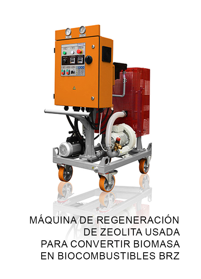 Máquina de regeneración de zeolita usada para convertir biomasa en biocombustibles BRZ